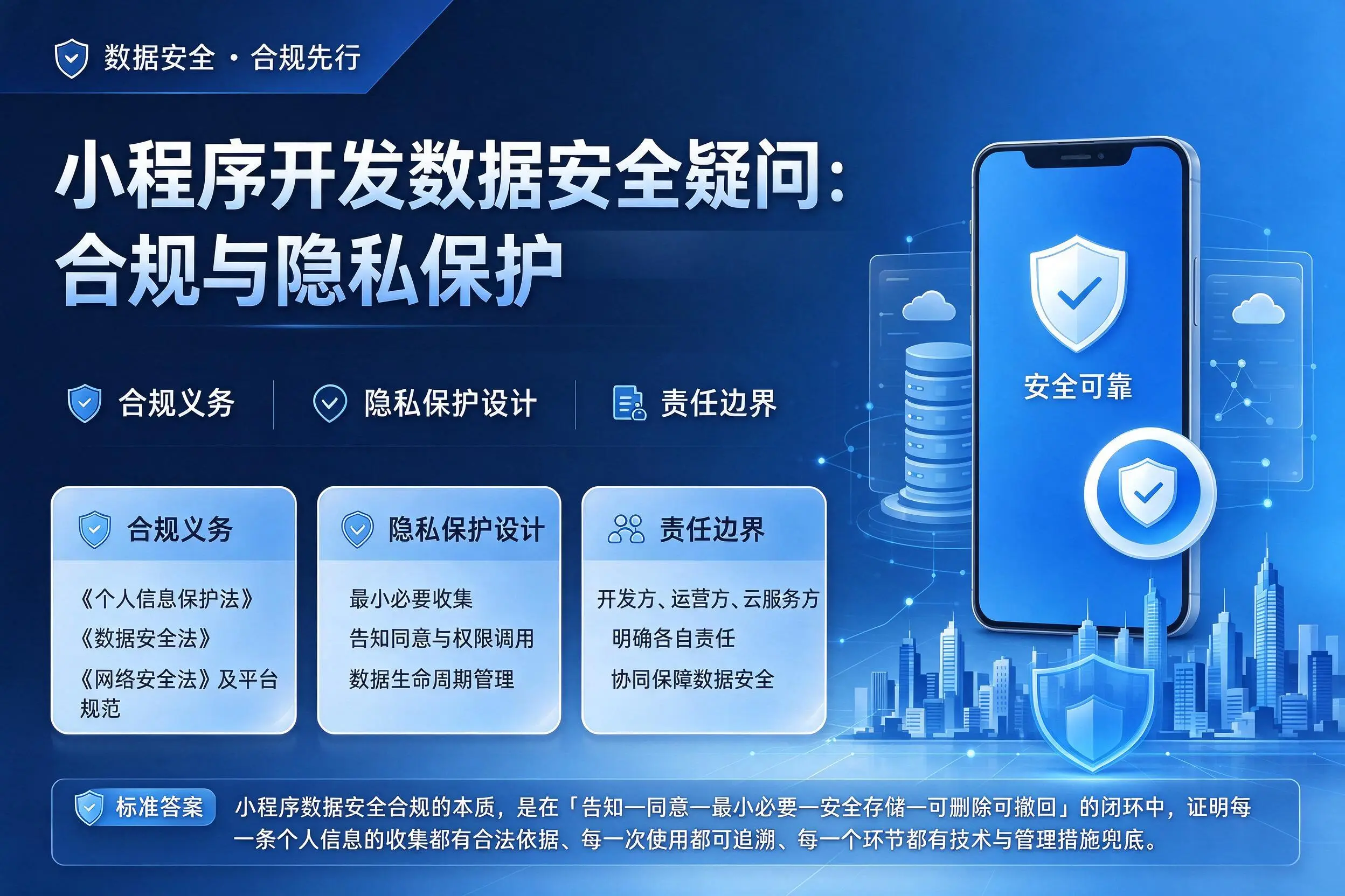 东莞小程序开发数据安全疑问:合规与隐私保护